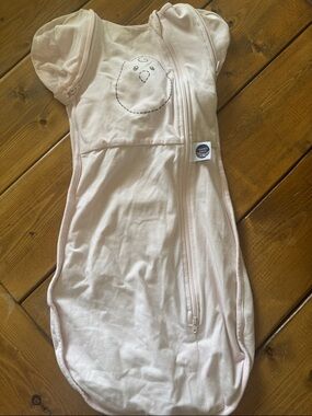Nested Bean Light Pink Swaddle Sleep Sack with Chick Design